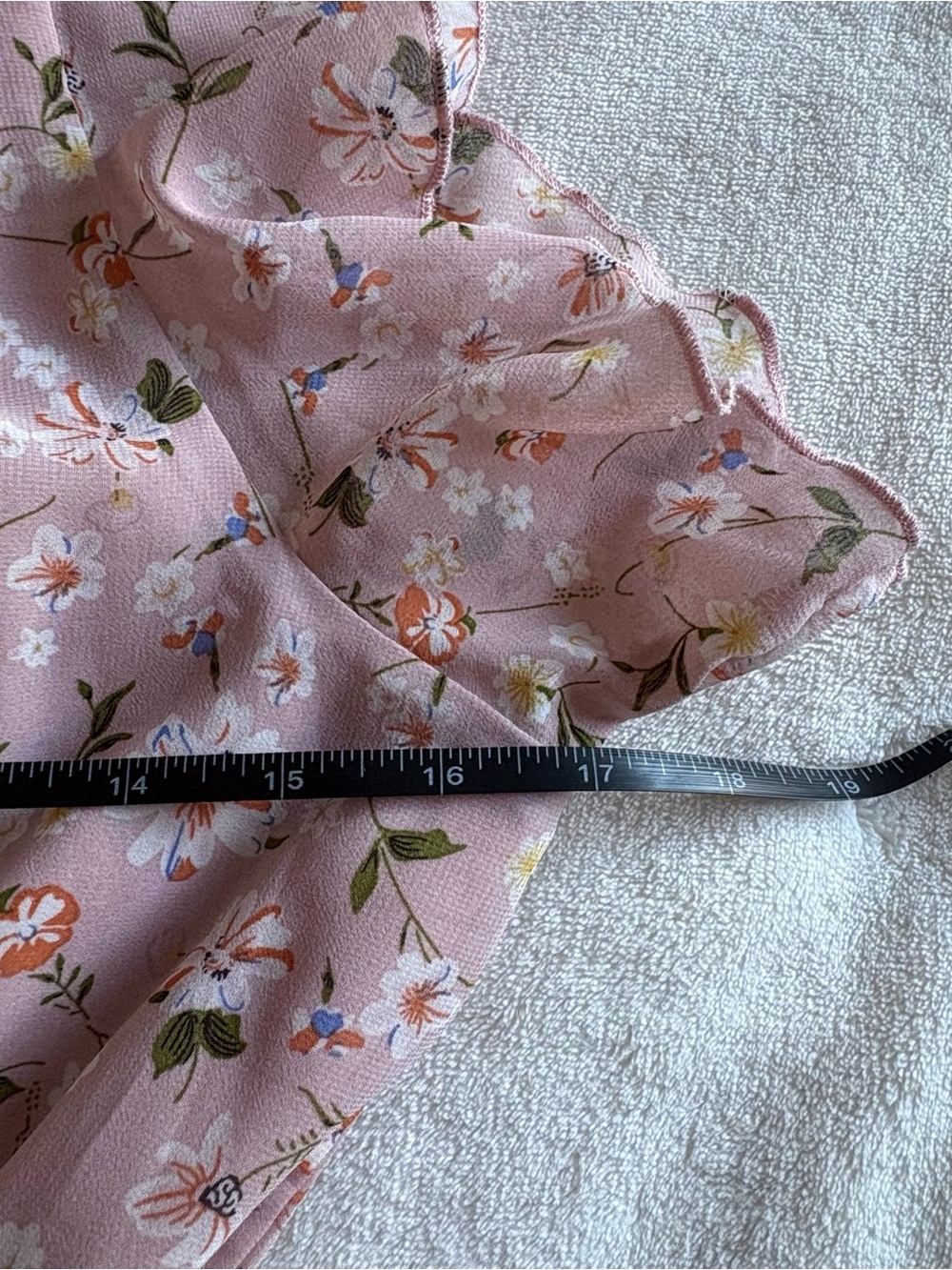 MELLODAY Pink Floral Smocked Maxi Dress with Ruffle Shoulders - Picture 8 of 16